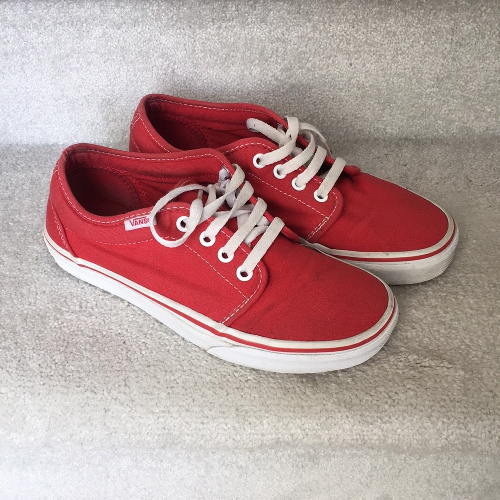 Classic Unisex Red and White Vans